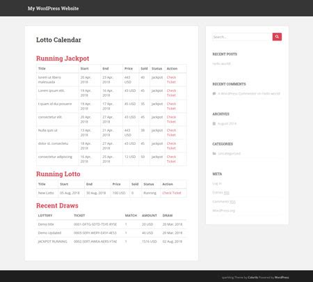 Digital Lottery – WordPress plugin .